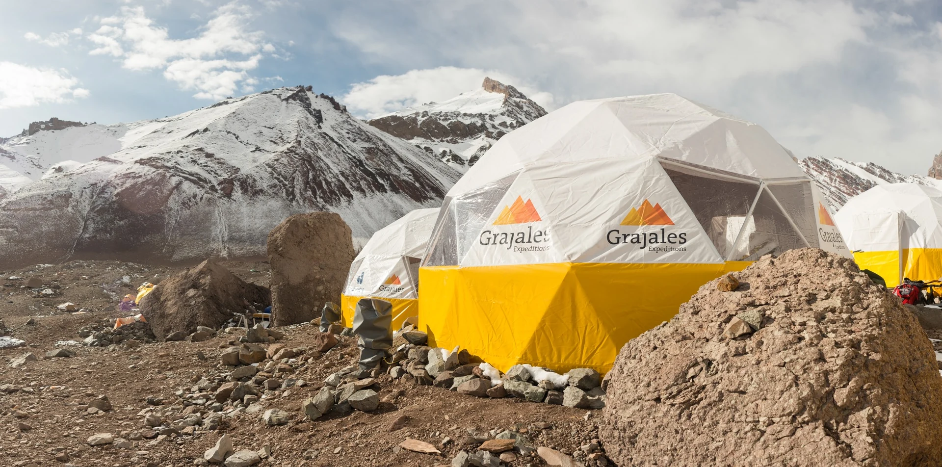 A high-altitude view from an Aconcagua expedition.
